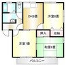 セジュール東川口 3DKの間取り