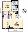バーディアベレオ 1LDKの間取り