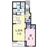 リヴァーサイドＭⅢ 1LDKの間取り