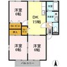 サンヴェール A棟 3DKの間取り