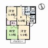 プレステージB棟 3Kの間取り