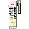 クリザンテーム 1LDKの間取り