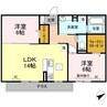 プレンティー中須B 2LDKの間取り