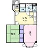 ヴェルドミール２１ 2DKの間取り