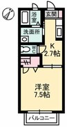 ドミール多治米B棟 1Kの間取り