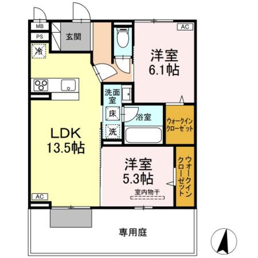 間取図 D-ROOMフィオーレ