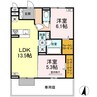 D-ROOMフィオーレ 2LDKの間取り