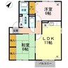 セジュール誠之 2LDKの間取り