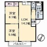 グランシード加藤B 2LDKの間取り