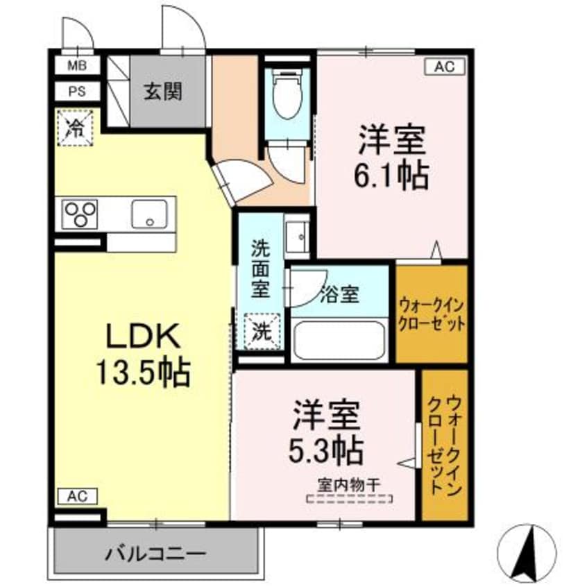 間取図 D-ROOMフィオーレ