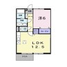 ニューエルディムハピネスＢ 1LDKの間取り
