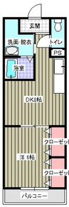 エトワールYUBUNSHA 1DKの間取り