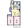 メゾンドクラール 2DKの間取り