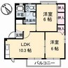 グレース曙 B棟 2LDKの間取り