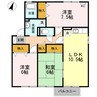 セジュール岡本E 3LDKの間取り