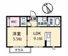 クレール藤B棟 1LDKの間取り