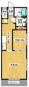 エトワールYUBUNSHAⅢ 1LDKの間取り