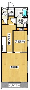 エトワールYUBUNSHAⅢ 1SKの間取り