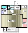 エメローズ高橋 1Kの間取り