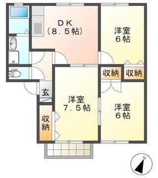 間取り図 パインヒルズ東深津　A棟