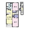 ジャルダン　Ａ 2LDKの間取り