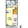ベルフィーユⅡ 1LDKの間取り