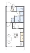 リトルガーデン 1Kの間取り