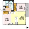 西町SUZUKAZE 2LDKの間取り