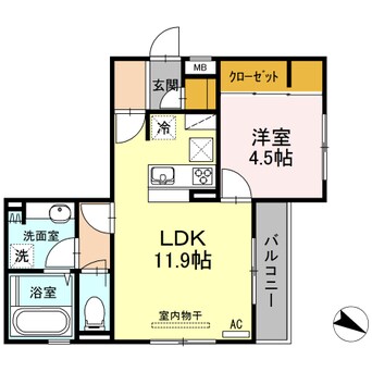 間取図 Ｄ-ｒｏｏｍブランシェ