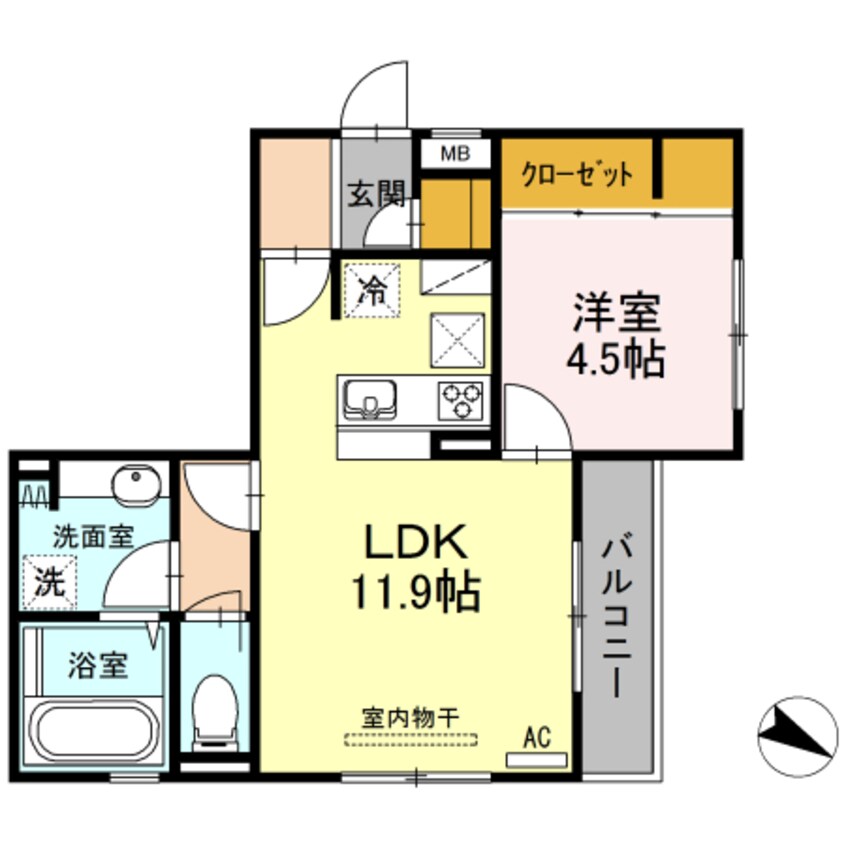 間取図 Ｄ-ｒｏｏｍブランシェ