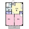 シティハイツ下河内Ｂ 2DKの間取り