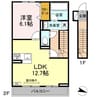 ヴェルコートⅡ 1LDKの間取り