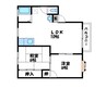 メルシー蔵王B 2LDKの間取り