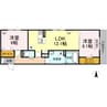 ルフレ大門 2LDKの間取り
