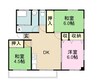 田口コーポ 3DKの間取り