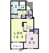 ベルフォーレ湯野Ｂ 1LDKの間取り