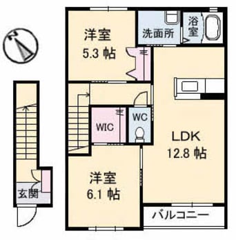 間取図 メゾン楽天　B棟