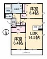 グランベレオみとう 2LDKの間取り