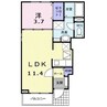 シック・シャンブル 1LDKの間取り
