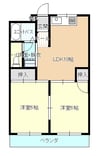 コーシンハイツ 2LDKの間取り
