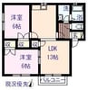 ヴィラヒラハラ 2LDKの間取り