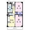 サンハイム鏡池 2DKの間取り