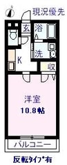 パークコート三成　A 1Kの間取り