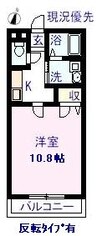 パークコート三成　A 1Kの間取り