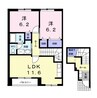 ウィンソウェル 2LDKの間取り