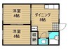 アメニティ北本庄 2DKの間取り