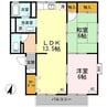 ピースフルいのうえ A棟 2LDKの間取り