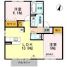 ソレーユ池田 2LDKの間取り