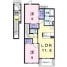 パークヒル 2LDKの間取り