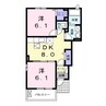 カファレル　Ｂ 2DKの間取り